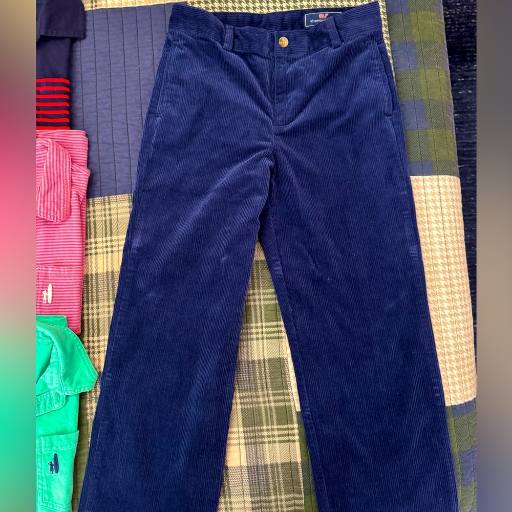 Vineyard vines navy suede pants